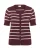 KAFFE CURVE Gebreid vest ‘KClizzy’  bordeaux / wit