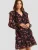 love & roses Jurk  chocoladebruin / fuchsia / oudroze / zwart