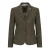 Dames olijfgroene tweedblazer met visgraatmotief