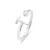 Luxenter 925 Sterling zilveren ring met gerhodineerde briljant zirkonia – Alfabet
