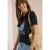 Cecil Dames Shirt met ronde hals en frontprint in Blauw
