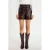 Cache Cache imitatieleren wide leg casual short met ruches – donkerbruin