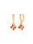 Cala Rose Oorbellen ‘RUBY BOW’  goud