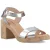 Hush Puppies Georgia Kurk Leer Dames Zilveren Sandalen