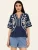 Odd Molly Blouse ‘Harvest’  donkerblauw / wit