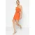 TRENDYOLMİLLA Dames Oranje Bloemen Kort / Mini Mouwloos Stijlvol/Avond Bodycon Jurken