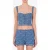 Moschino Allover Logo Denim Crop Top Blue