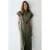 Mango midi jurk met ceintuur – kaki