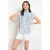 LOLALIZA viscose gebloemde blouse met glitters – lichtblauw