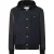Nylon & Leather Varsity Bomber Hooded Jacket