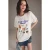 TRENDYOLMİLLA Dames Ecru Grafisch Kort Oversized T-shirts
