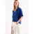 Street One Dames Jersey poloshirt met korte mouwen in Blauw