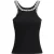 PINKO Zwarte Katoenen Mouwloze T-shirt