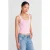 Geribbelde Katoenmix Crop Cami Top