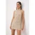 TRENDYOLMİLLA Dames Beige Effen Kort / Mini Mouwloos Bodycon Jurken