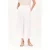 Caroll wide leg high waist casual broek met linnen wit