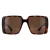 Gucci Vierkant Dames Donker Havana met Goud Donkerbruin GG1692S