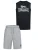 LONSDALE Trainingspak ‘Claremorris’  grijs gemêleerd / zwart
