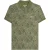Lambretta Heren SS25 Paisley gemerkt poloshirt (Kaki Groen)