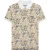 Lambretta Heren SS25 Paisley Gebrand Big & Tall Poloshirt (Wit, Marine)