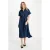 POM Amsterdam midi blousejurk met ceintuur – blauw
