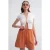 Hoge Taille Geweven Katoenen Shorts
