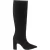 I Saw It First Dames Suède Blokhak Kniehoog Boots (Zwart)