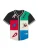 AND1 Shirt  azuur / lichtgroen / knalrood / zwart