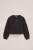 WE Fashion – Meisjes ballon T-shirt met print – Regular fit – Donkergrijs – Katoen –