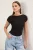 TRENDYOLMİLLA Dames Zwart Effen Kort Getailleerd Blouses
