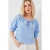 Gestructureerde Bootneck Crop Blouse met Pompom Detail