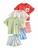 Next Set  lichtblauw / pastelgroen / rood / offwhite