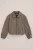 WE Fashion – Meisjes oversized jersey bomberjack met ruit – Oversized – Bruin – Viscose –