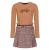 NONO midi jurk met tekst – bruin/blauw