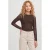 JJXX GIRL semi-transparante blousetop – donkerbruin