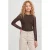 JJXX GIRL semi-transparante blousetop – donkerbruin