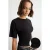 TRENDYOLMİLLA Dames Zwart Effen Kort Regular fit T-shirts