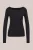 WE Fashion – Dames T-shirt met boothals – Zwart –