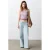 MANGO TEEN low waist wide leg jeans light blue denim