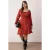 Trendyol Curve Dames Bordeaux Bloemen Kort / Mini Lang Casual A-lijn Grote maten Jurk