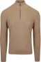 Suitable Half Zip Trui Structuur Beige