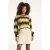 Smashed Lemon Army en zand zigzag gebreide dames top met ronde hals |
