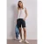 Street One Dames Mid Waist bermuda in satijnen look in Blauw