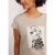 Street One Dames Shirt met hangende schouder en print in Beige