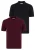 Felix Hardy Polo Shirt Korte Mouwen 100% Katoen – 2 Pack Heren Black-Bordeaux – Xl