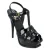 Saint Laurent Tribute Platform Sandalen In Patentleer Zwart