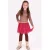 B.Nosy aansluitende gebloemde longsleeve met ruches – bruin