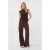 Esqualo wide leg gestreepte broek – bruin
