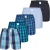 MG-1 Wijde boxershorts heren geweven katoen 5-pack blauw/zwart