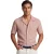 Overhemd Profuomo roze effen korte mouw linnen casual